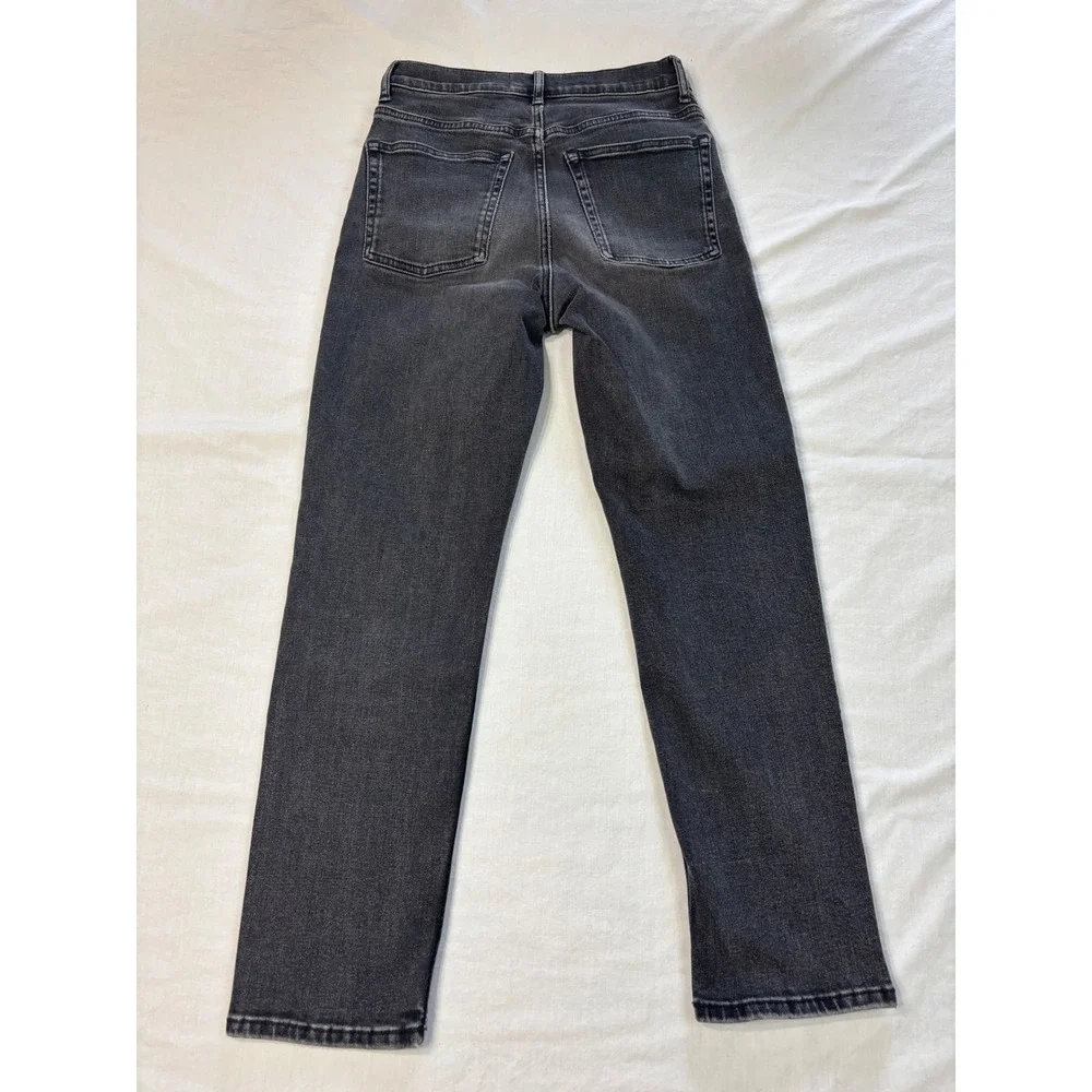 Everlane The Cheeky Jean Faded Black High Rise Straight Leg Crop Denim Size 27